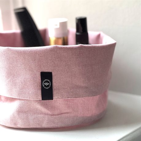 Förvaringskorg ELIN Recycled OEKO-TEX® – Rosa & Vit Ø:20cm