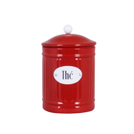 Plåtburk Hugo THÉ Röd Ø9,5cm H15cm
