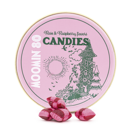 MOOMIN Rose & Raspberry – Mumin jubileum karameller ros & hallon 40g