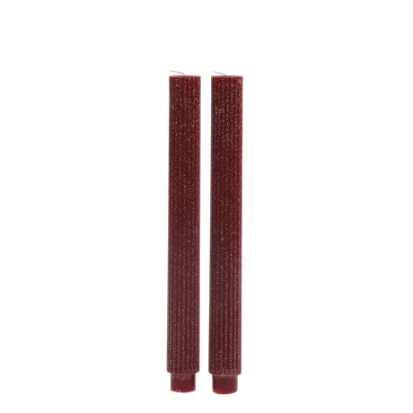 Kronljus H26,5/Ø2,5cm – Cherry räfflat & glim 16H 2-pack