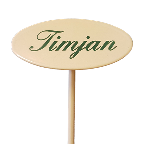 Märkpinne kryddväxt emaljerad gräddvit på spjut – TIMJAN 20cm