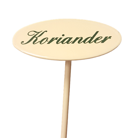Märkpinne kryddväxt emaljerad gräddvit på spjut – KORIANDER 20cm
