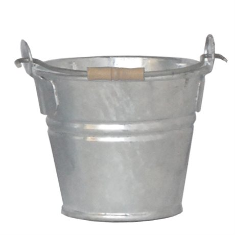 Hink i zink med trähandtag 10 liter