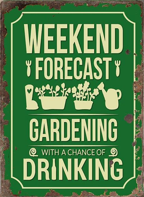 Metallskylt i vintagestil – Weekend Forecast... 20x25cm