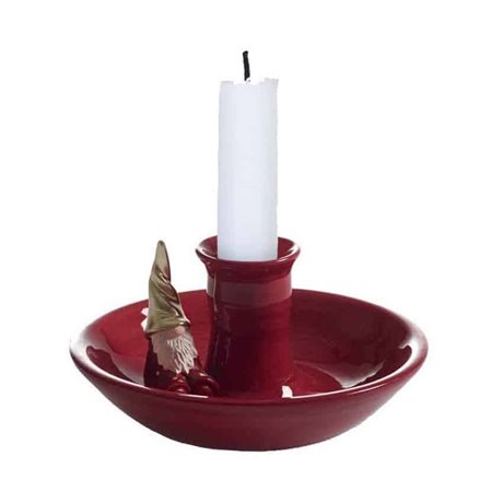 Kammarljusstake TOMTEN FRITTE – Röd Ø13x7cm