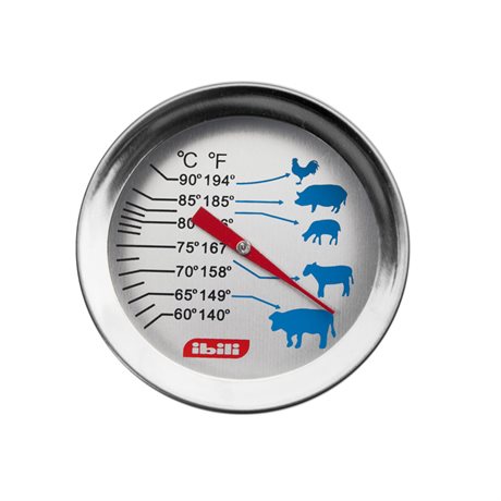 Köttermometer med stålsond i rostfritt stål 60-90C°