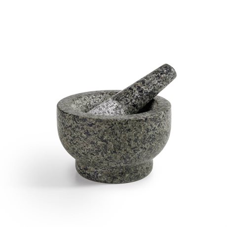 Mortel i granit med stöt 13x13x8cm