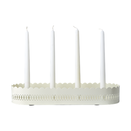 Adventsljusstake FENIX i järn – Elfenben 40x14x6,5cm