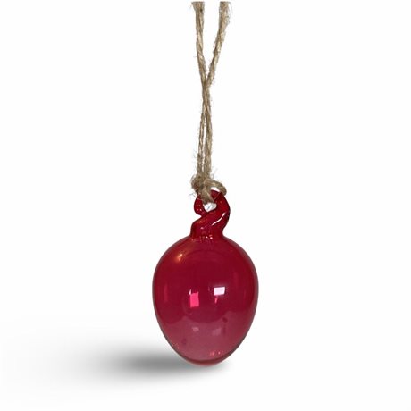 Munblåst ägg av glas – Rosa, litet
