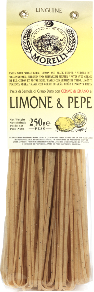 NYHET !!! Morelli Pasta di Semola di Grano Duro – Linguine Limone & Pepe, citron & pepparpasta 250g