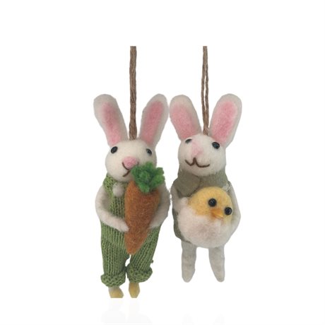 Kanin i tovad ull med hänge – två olika pris/st