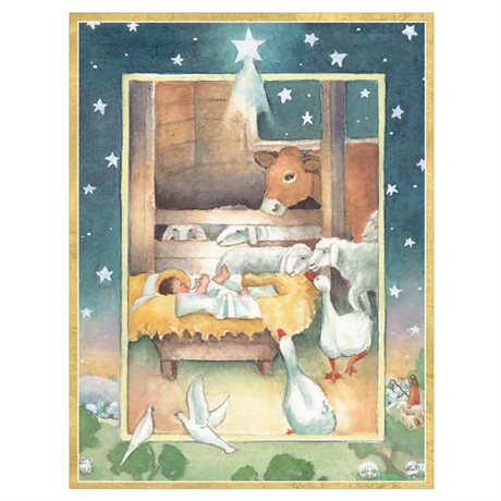 Julkort med kuvert, blank insida – A Star over Bethlehem 12x15cm 5-pack 