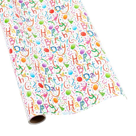 Presentpapper – Happy Birthday 76x244cm 