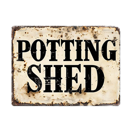 Metallskylt i vintagestil – Potting Shed 20x25cm