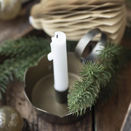 Ljusstake med handtag för julgransljus i metall Ø:8cm 