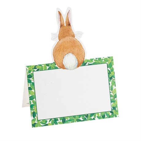 Placeringskort Bunnies & Boxwood – utstansad kanin i buxbom 8-pack