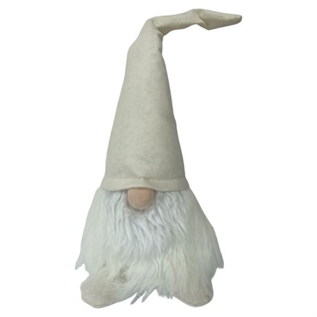 Tomte i textil MR. WHITE – vit luva Höjd:45cm