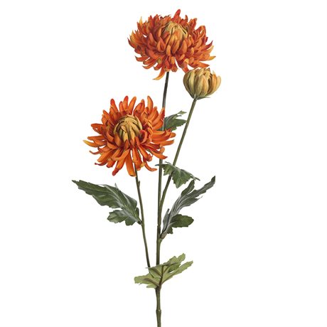 Chrysanthemum konstgjord snittblomma orange 60cm