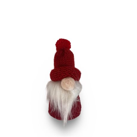 Tomte i rött med näsa & skägg H:10cm