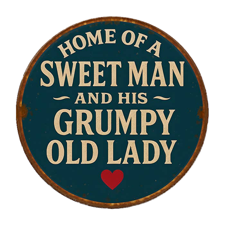 Metallskylt i vintagestil – Home of a Sweet Man... Ø:15cm