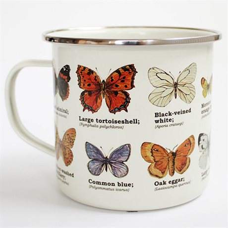 Emaljmugg Butterflies – motiv med Fjärilar 500ml