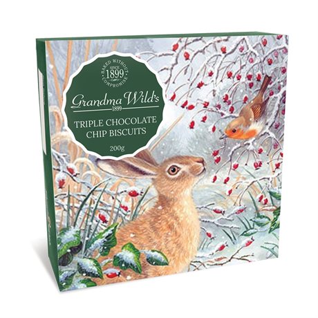 Triple Chocolate Chip Biscuits i fin ask 200g