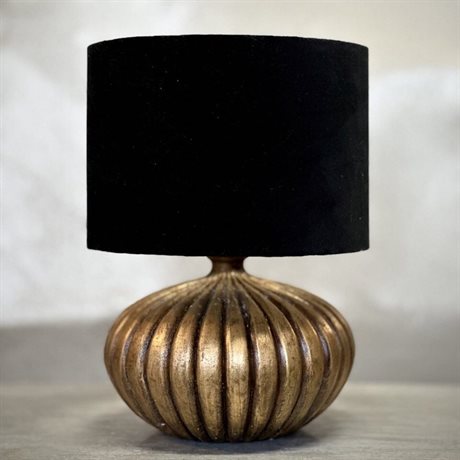 Bordslampa INDAH i mango med svart skärm i sammet Ø23x18 l Ø25x18