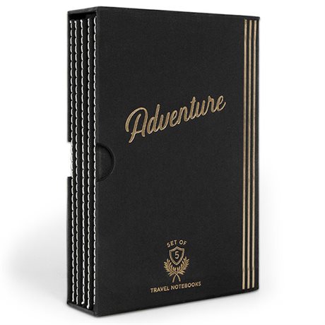 Resedagbok Adventure – lyxigt skrivbokset med 5 böcker 11x16cm