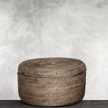 Rottingbox AMBI rund med lock stor Ø50cm H25cm