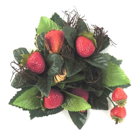 Ljusmanschett med jordgubbar & gröna blad ID:3cm YD:14cm