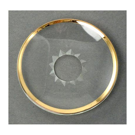 Ljusmanschett MINI i glas m. guldkant för julgransljus ID:1,5 YD:5,5cm