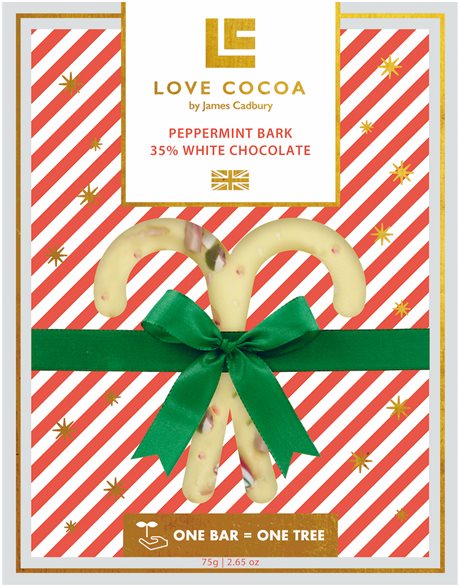 LOVE COCOA – vit choklad Pepparmint 75g