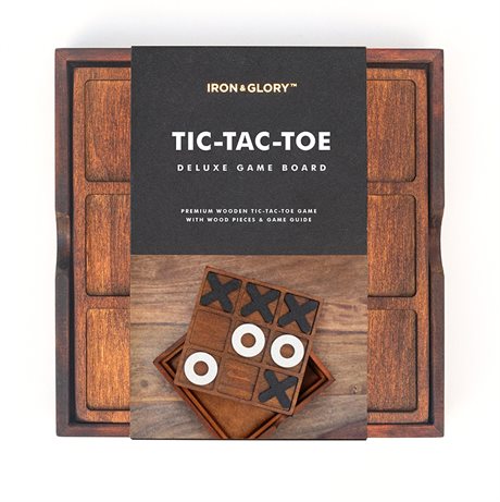 Brädspel Luffarschack "Tre i Rad" – Deluxe Tic-Tac-Toe-bräda i trä