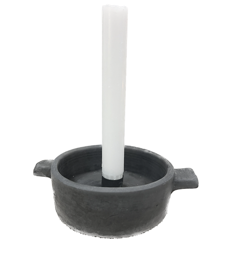 Ljusstake med skål i svart keramik Ø:12,5cm