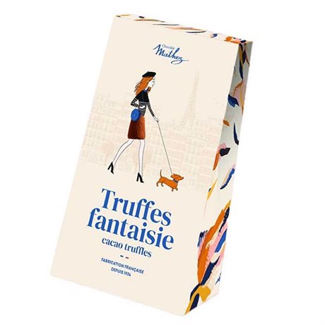 Mathez Truffes Fantaisie – franska krämiga chokladtryfflar Naturell 100g