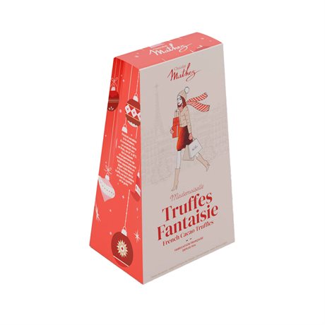 Mathez Truffes Fantaisie Paris Chic Julutgåva – krämiga chokladtryfflar med tranbär 100g