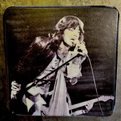 Glasunderlägg – Mick Jagger, microphone