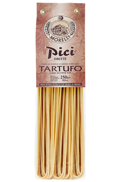 NYHET !!! Morelli Pasta di Semola di Grano Duro – PICI DRITTI AL TARTUFO, Tryffelpasta 250g