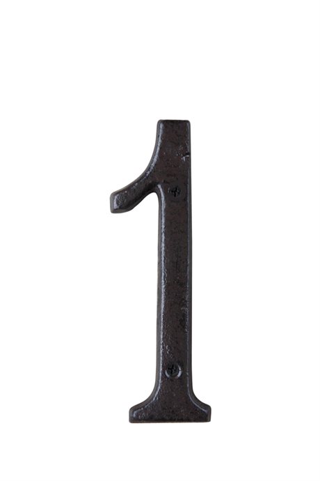 Fasadsiffra 1 – handgjord i gjutjärn H:14cm