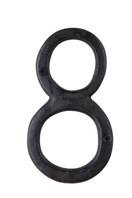 Fasadsiffra 8 – handgjord i gjutjärn H:14cm