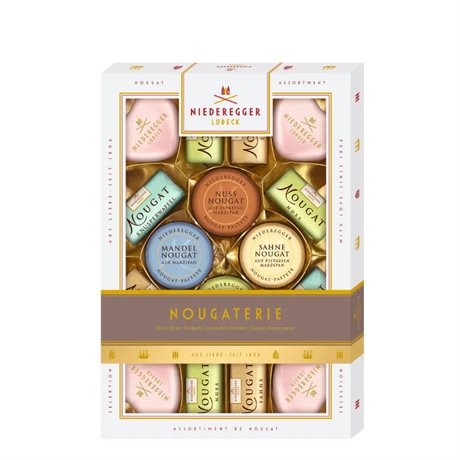 Niedereggers lyxiga nougat i presentask 206g