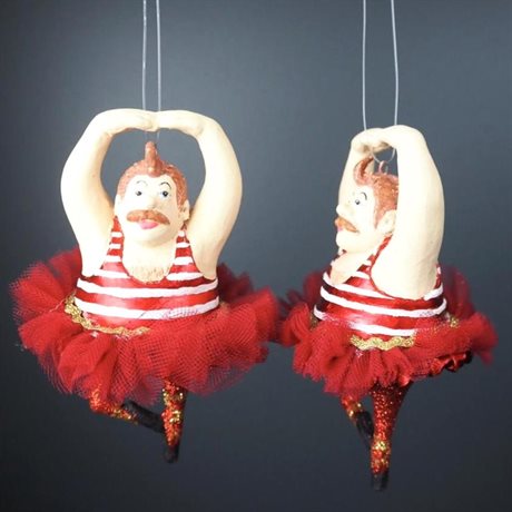 Julkula FAT MAN BALLERINA med tyll & hänge 11×5cm pris/st