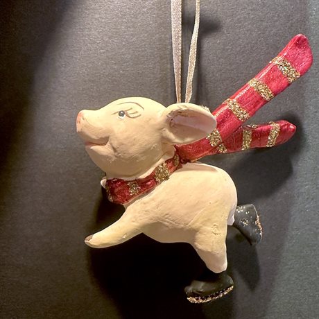 Julkula SKATING PIG – Julgris på skridskor 8cm