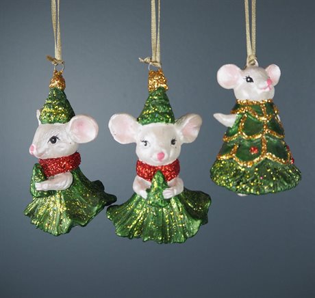 Julkula MINI MOUSE – Liten glittrande minimus i grönt Pris/st