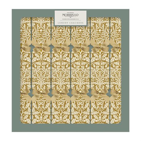 Smällkarameller 6-pack – Acorn Gold Crackers med motiv av William Morris
