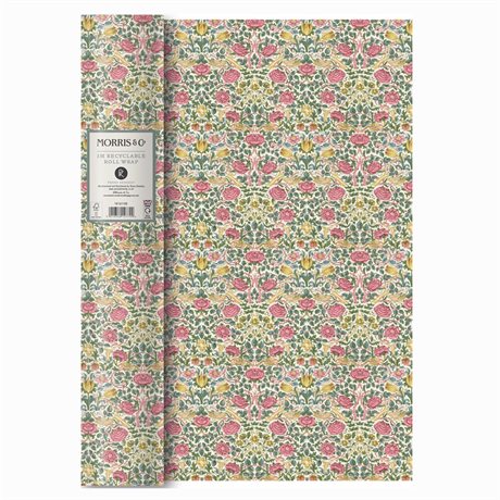 Presentpapper på rulle – William Morris Rose Spring Green 300x70cm 