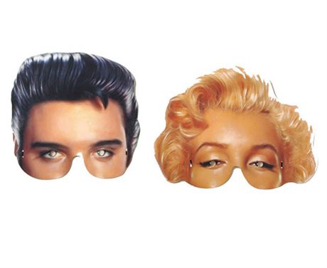 Partymask Elvis & Marilyn pris/st