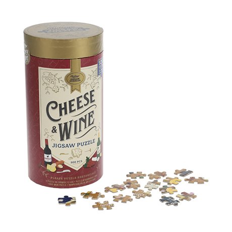 Pussel i fin tub – Cheese & Wine 35x50cm 500 bitar 