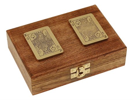 Träask med 2 kortlekar 15x11cm