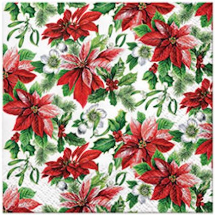 Servetter Kaffe Glory Poinsettia